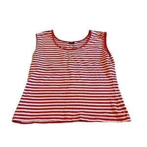 Global Sport Red Striped Tank Top Medium Spring Summer Womens Classic Comfy
